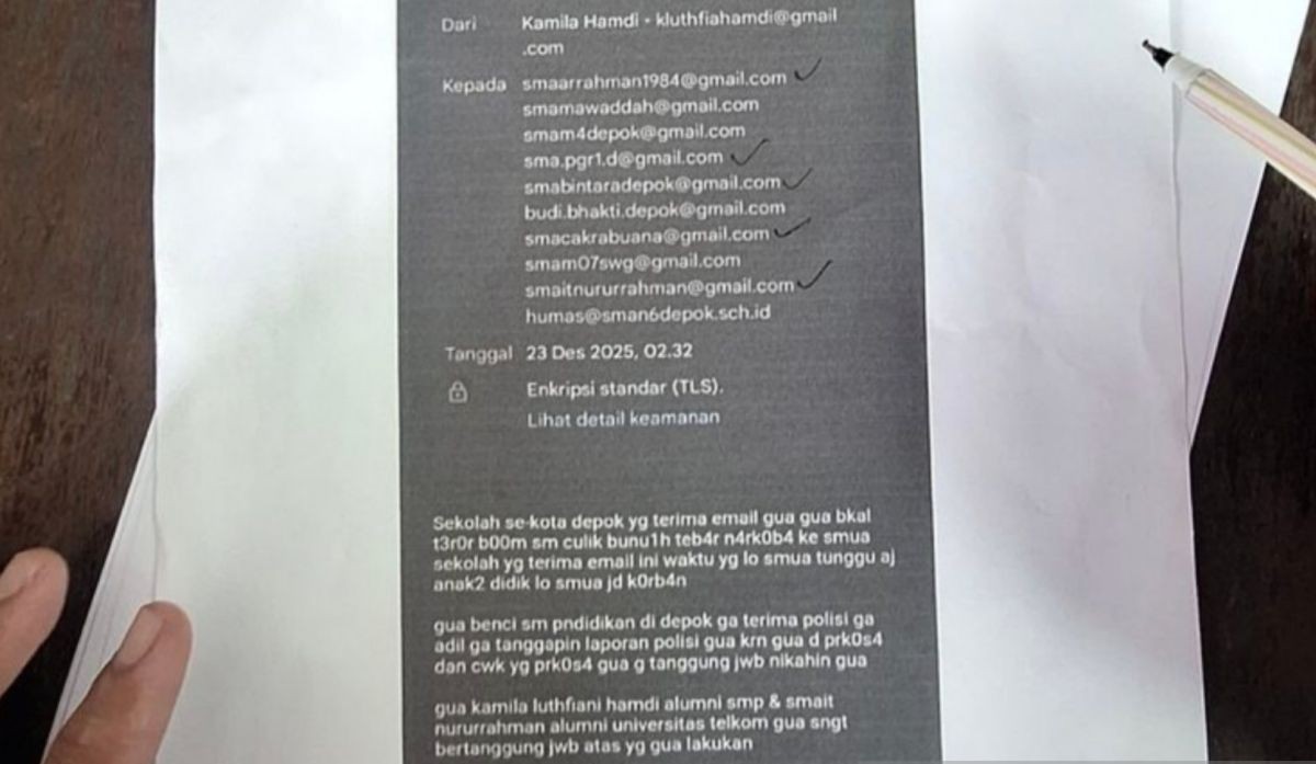 Pelaku Bom Depok Bedakan 10 Sekolah Secara Acak