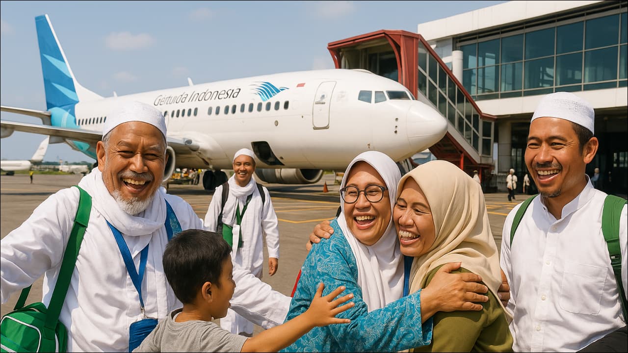 Pemulangan Jemaah Haji Gelombang Pertama Tiba di Tanah Air
