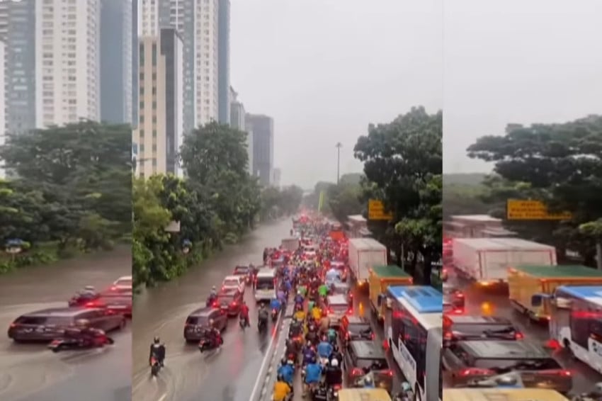 Hujan Kencang Rendam Jalan DI Panjaitan Cawang Hingga 50 Cm